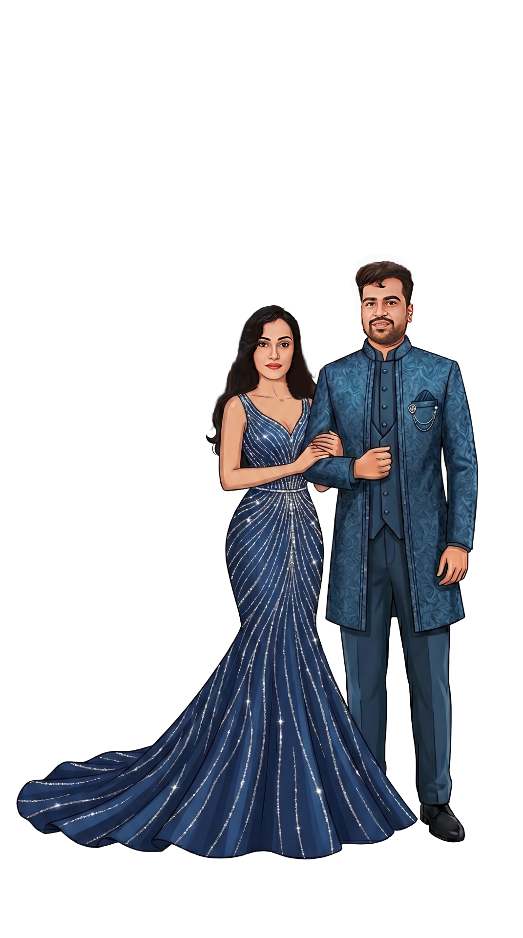 Couple Sangeet Illustration