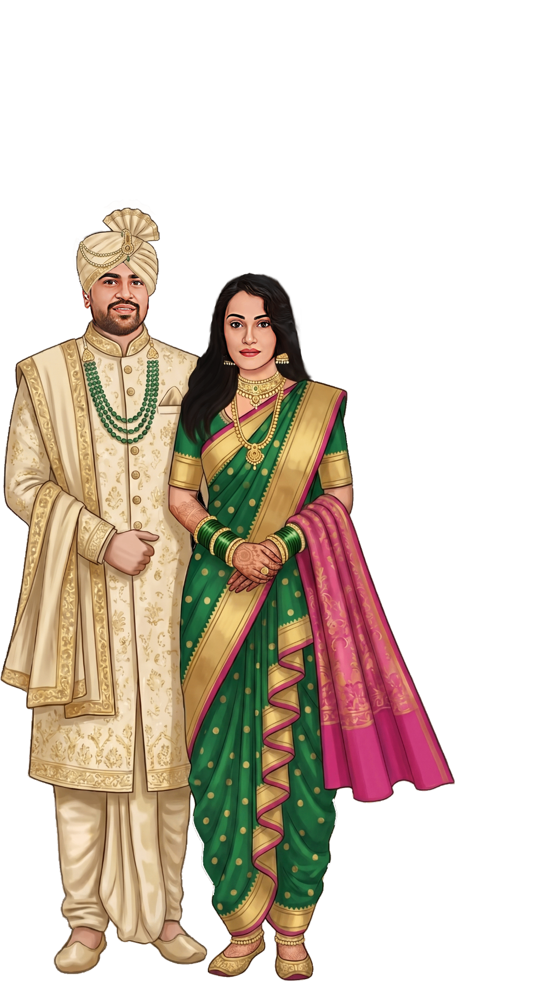 Couple Sapthapadi Illustration