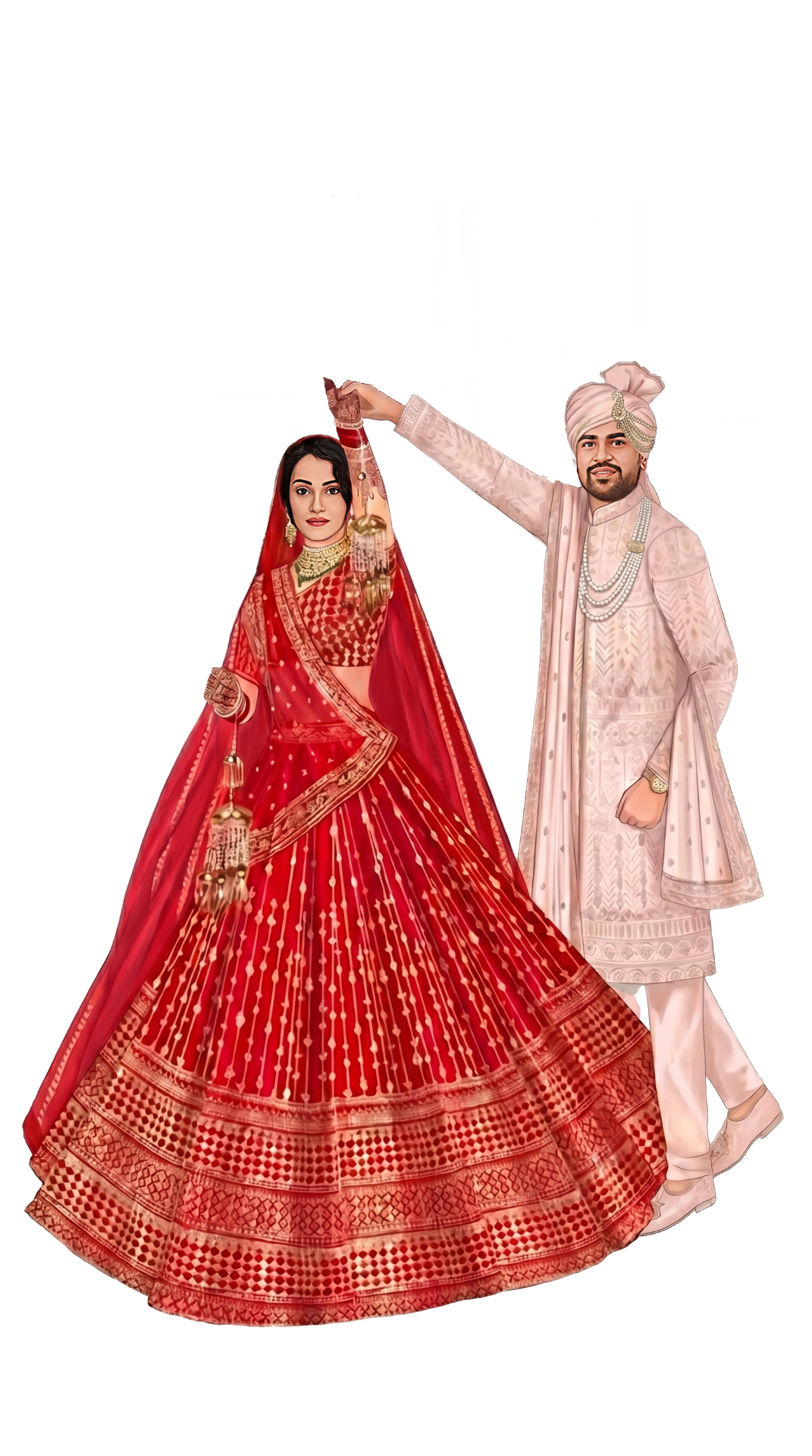 Couple Varmala Illustration